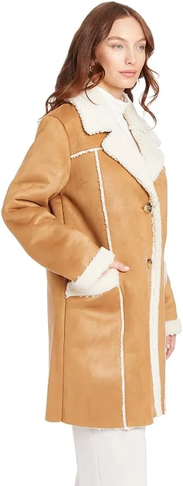 Frye Women's Edge Stitich Knee Length Coat