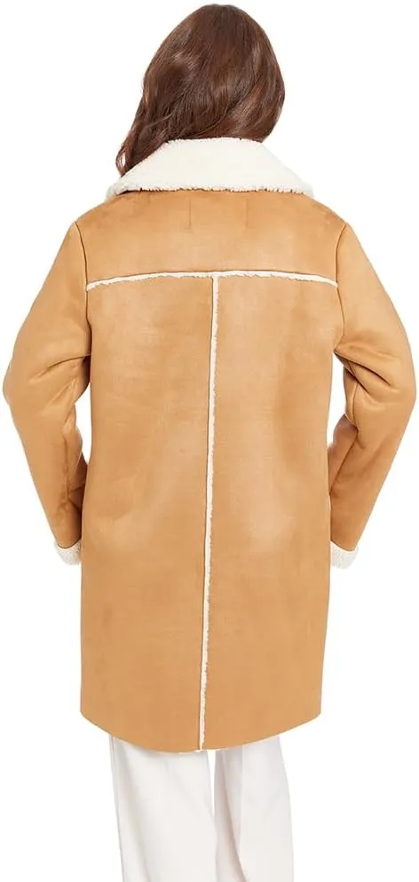 Frye Women's Edge Stitich Knee Length Coat