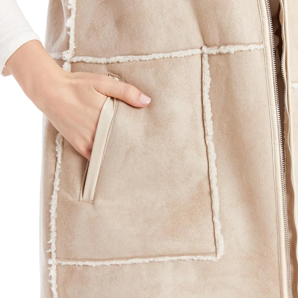 Frye Women's Long Faux Shearling Vest
