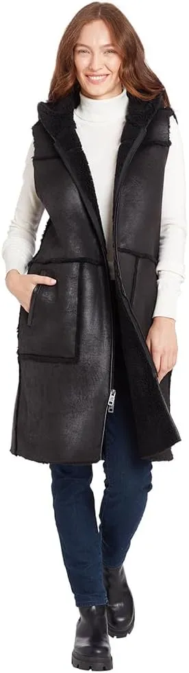 Frye Women's Long Faux Shearling Vest