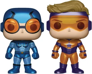 Funko Pop! Heroes: DC Heroes Booster Gold & Blue Beetle (Metallic Versions) Vinyl Figure 2 Pack