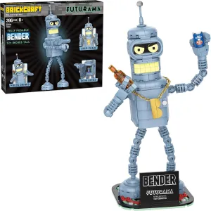 Futurama Bender Brick Building Kit (396-Piece Set), Sci-Fi Collectible Display Figure, Toy Brick Set Model for Adults, Teens, and Fans of Animated TV