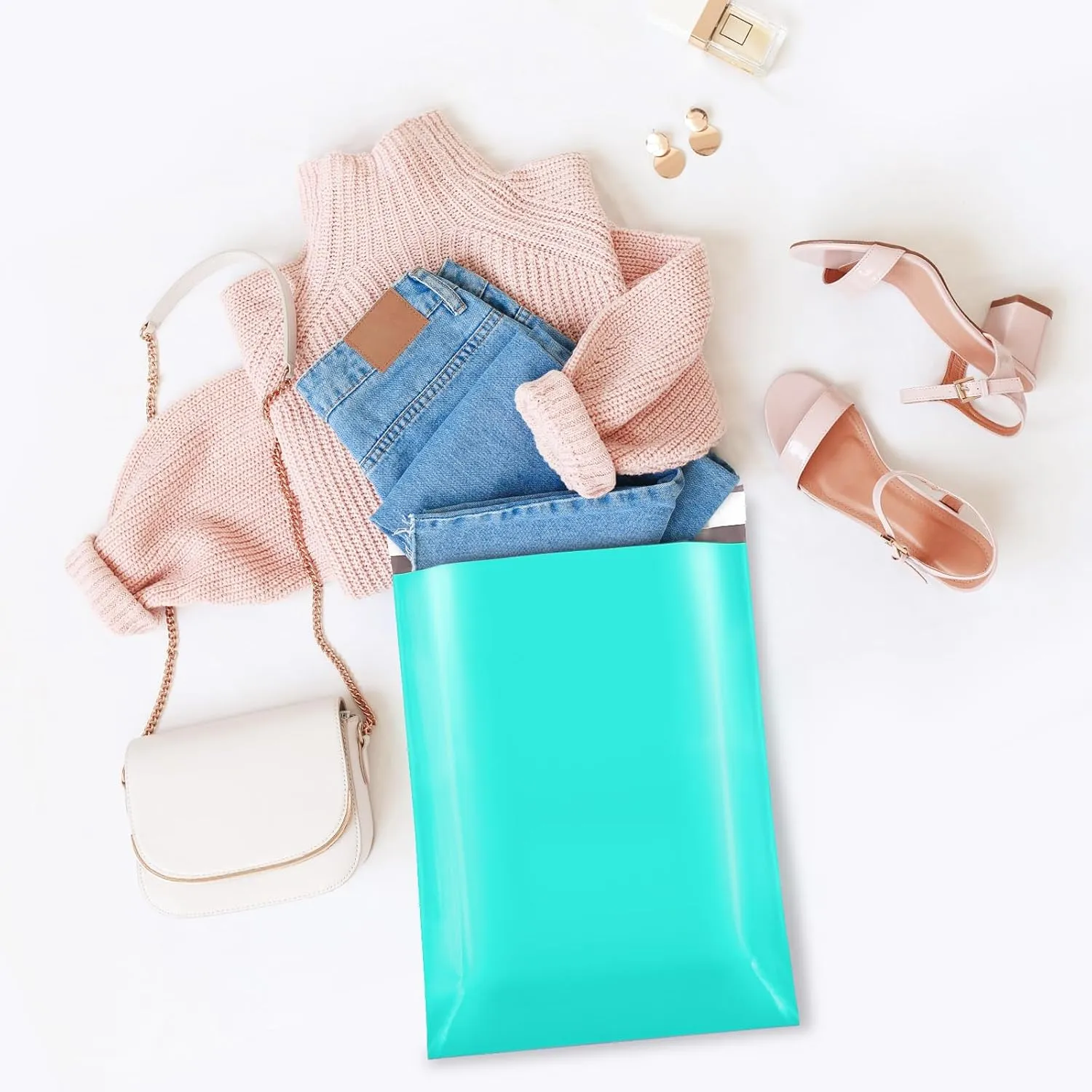 Fuxury Large Poly Mailers 14.5x19'' 200Pc, Waterproof Shipping Bags for Clothing, Strong Adhesive Mailers Poly Bags for Small Business Suppliers, Durable Shipping Envelopes Mailing Bags Teal