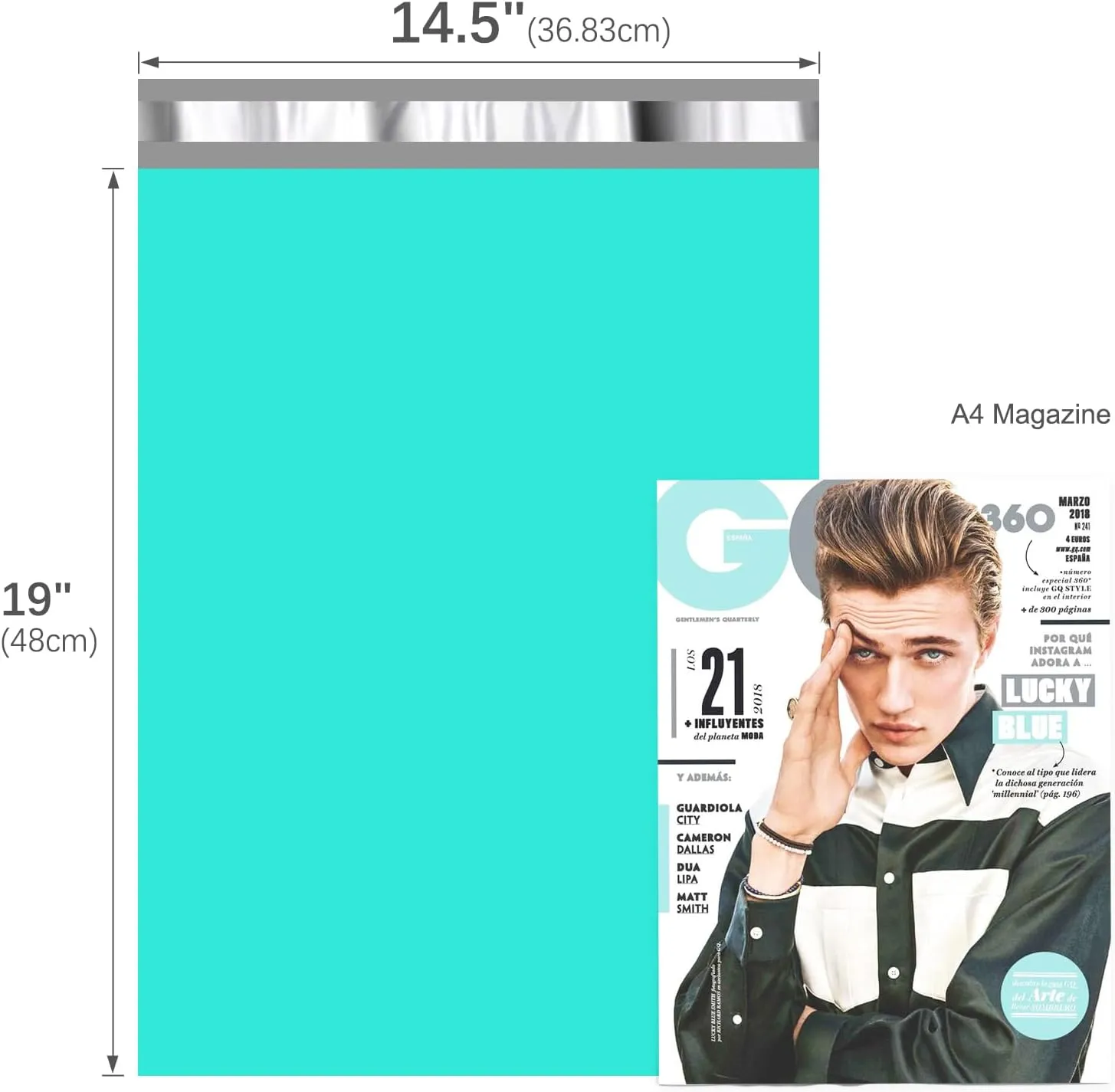 Fuxury Large Poly Mailers 14.5x19'' 200Pc, Waterproof Shipping Bags for Clothing, Strong Adhesive Mailers Poly Bags for Small Business Suppliers, Durable Shipping Envelopes Mailing Bags Teal