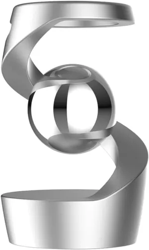 Generic Aerospace Aluminum Adult Fidget Spinner: Optical Illusion Desk Toy, Gravity-Defying Metallic Shape, Stainless Steel Sphere, Stress Relief Kinetic Sculpture (Silver Silver)