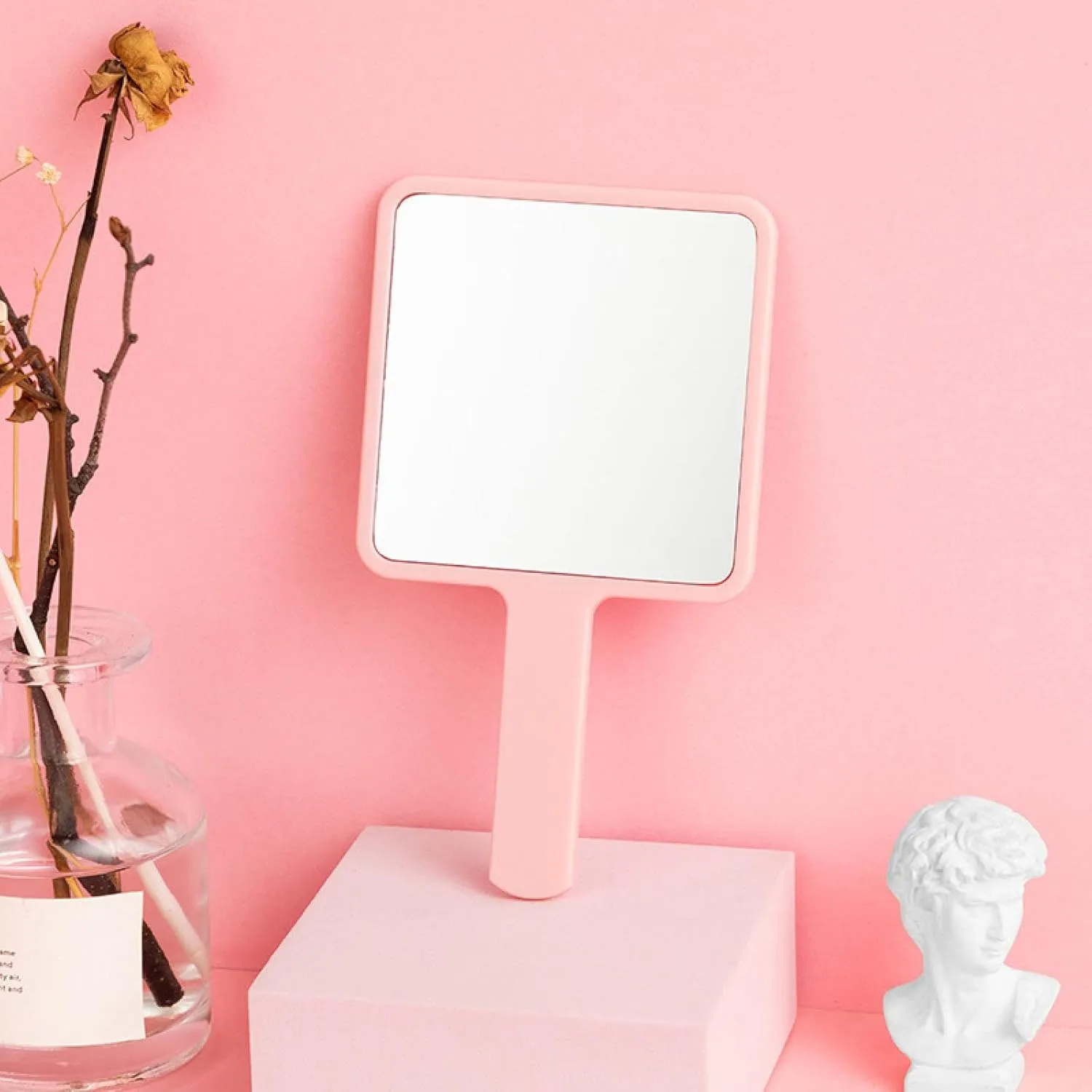 Gift Square Handheld Makeup Mirror Portable Girl Desktop 2