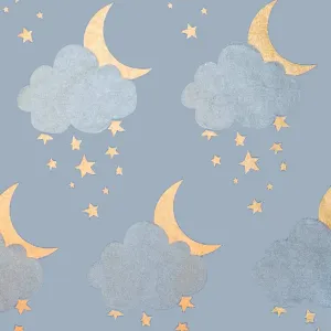 Gift Wrap - Sweet Dreams - Light Blue/Metallic Silver