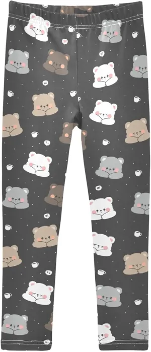 Girls Printed Leggings Yoga Pants Athletic Tights Pants Ankle Length 4-10 Years
