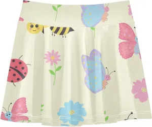 Girls Skorts Active Athletic Skirts with Inner Built-in Shorts for Golf Tennis 3-12T Geometric Stars Hot Pink