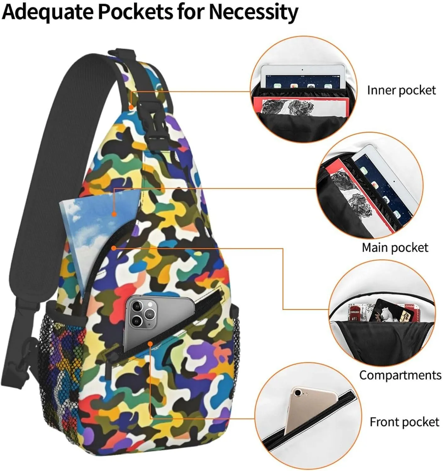 Gold Handprint Starry Sky Crossbody Bags Cross Chest Bag Adjustable Sling Backpack for Women Men