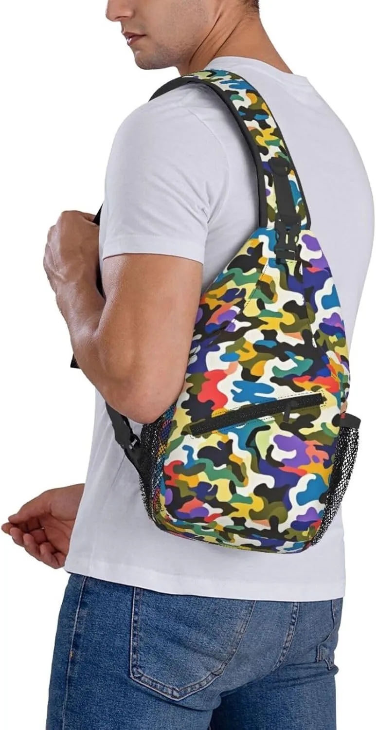 Gold Handprint Starry Sky Crossbody Bags Cross Chest Bag Adjustable Sling Backpack for Women Men