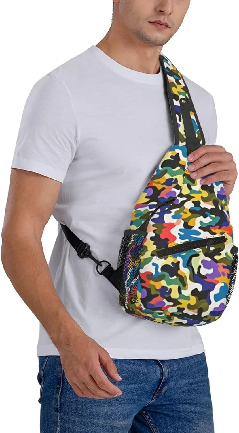 Gold Handprint Starry Sky Crossbody Bags Cross Chest Bag Adjustable Sling Backpack for Women Men
