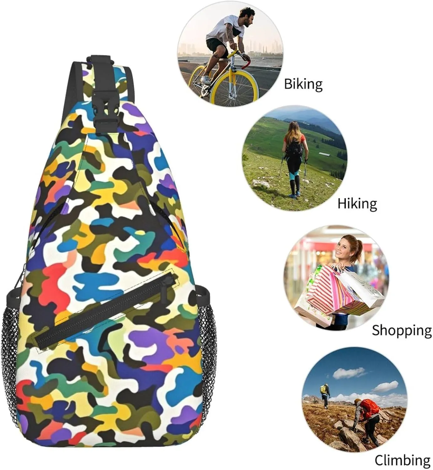 Gold Handprint Starry Sky Crossbody Bags Cross Chest Bag Adjustable Sling Backpack for Women Men