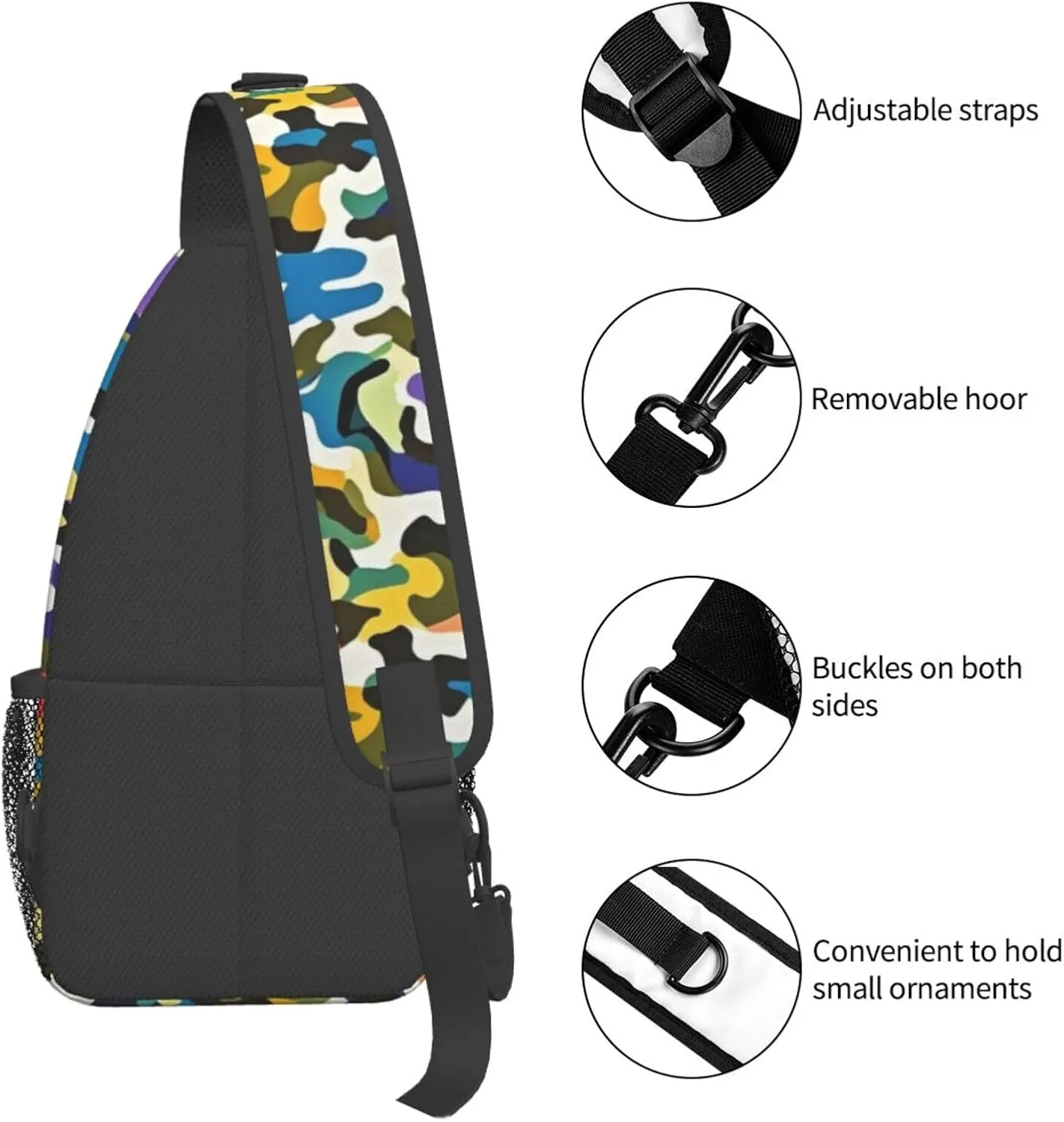 Gold Handprint Starry Sky Crossbody Bags Cross Chest Bag Adjustable Sling Backpack for Women Men