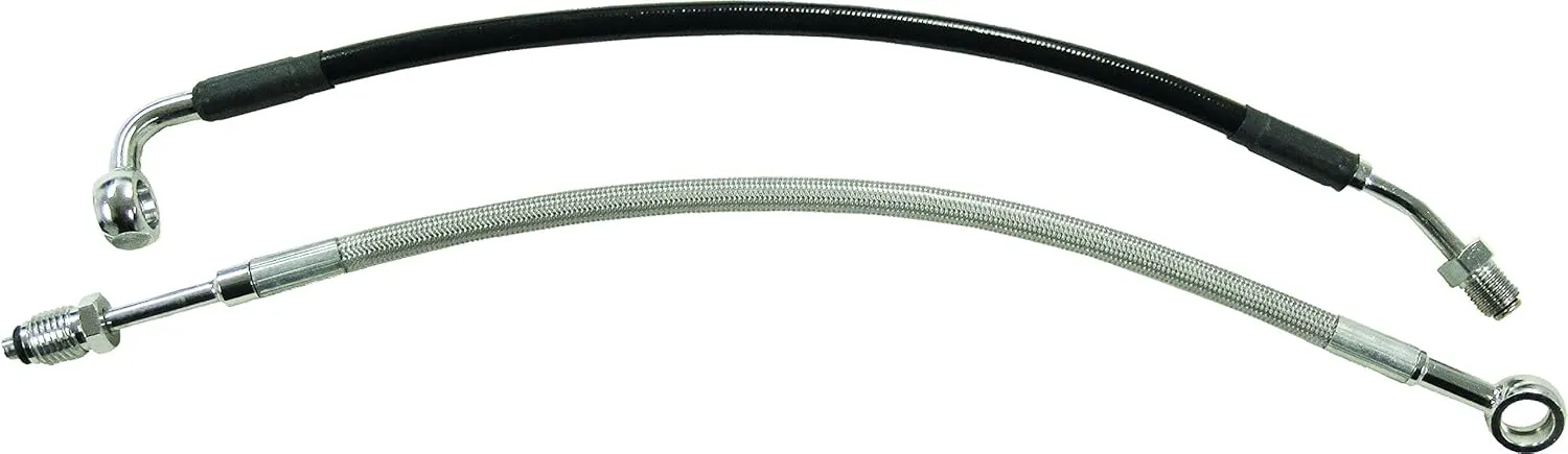 Goodridge HD82133-1CCH 8 Stainless Steel Braided Hydraulic Clutch Line Kit - 8in. Over Stock - Clear Coated