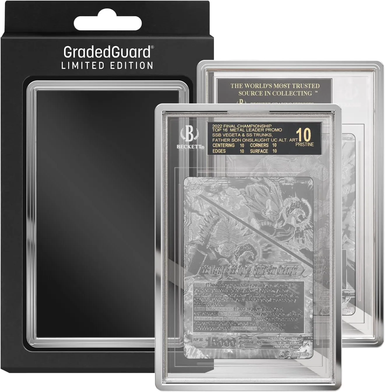 Graded Card Guard Case for Standard BGS Slab Case | Metallic Colors | High Gloss Finish | Stackable | Made to Fit BGS | Solid TPU and PC Design. (Silver)