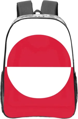 Greenland Flag Transparent Backpack-16-Inch Pvc Clear Backpack With Side Pockets,Black