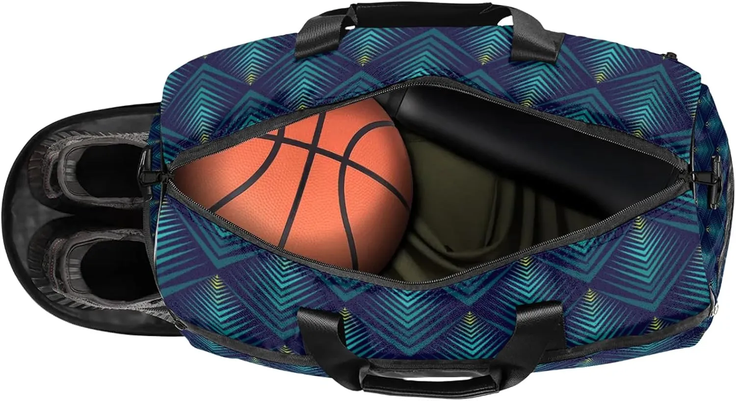 Gym Bag for Women Men Geometric Abstract Colorful Travel Duffle Bag with Shoe Compartment Waterproof Sports Tote Bags Large Overnight Weekender Bags for Travel Swimming Gym Yoga Dance
