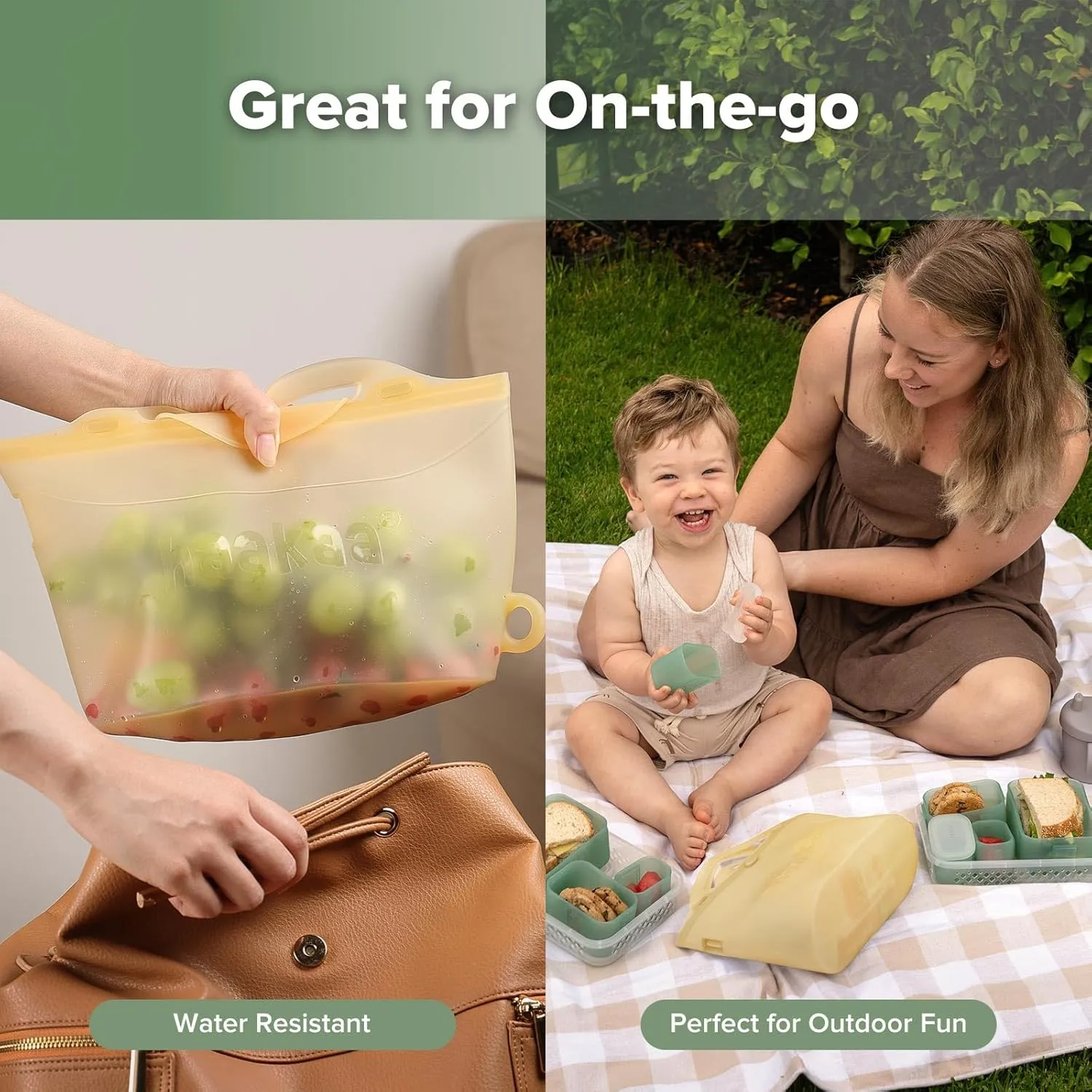 Haakaa Silicone Microwave Steamer & Steriliser Bag, 2000ml Large Capacity Reusable Steaming Bags for Baby Bottles/Breast Pump/Accessories/Pacifiers/Teethers,Great for Home and On-The-Go,Pineapple/1PC