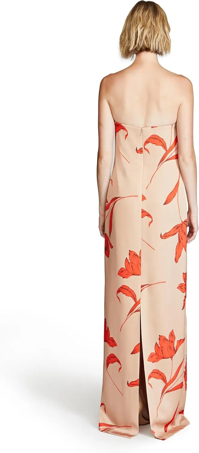 HALSTON Women's Manuela Strapless Printed Gown