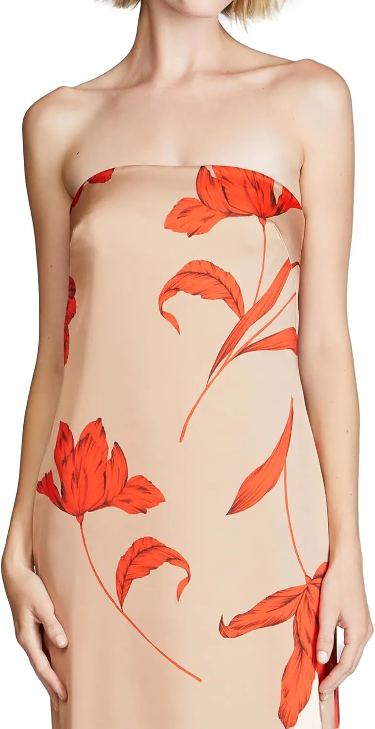 HALSTON Women's Manuela Strapless Printed Gown