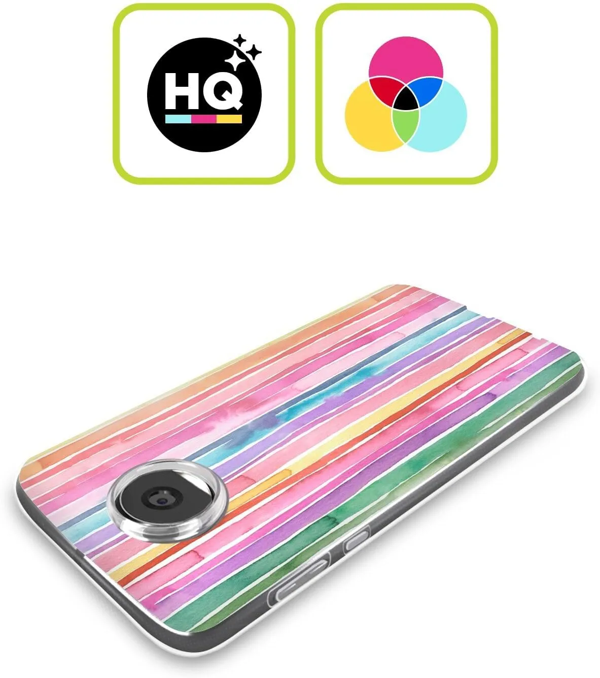 Head Case Designs Officially Licensed Ninola Rainbow Stripes Colorful Geometric Soft Gel Case Compatible with Motorola Edge 40 Neo 5G