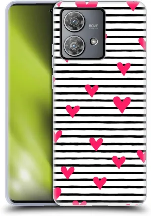 Head Case Designs Officially Licensed Ninola Stripes Hearts Geometric 2B Soft Gel Case Compatible with Motorola Edge 40 Neo 5G