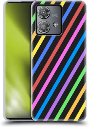 Head Case Designs Officially Licensed PLdesign Stripes Geometric Soft Gel Case Compatible with Motorola Edge 40 Neo 5G