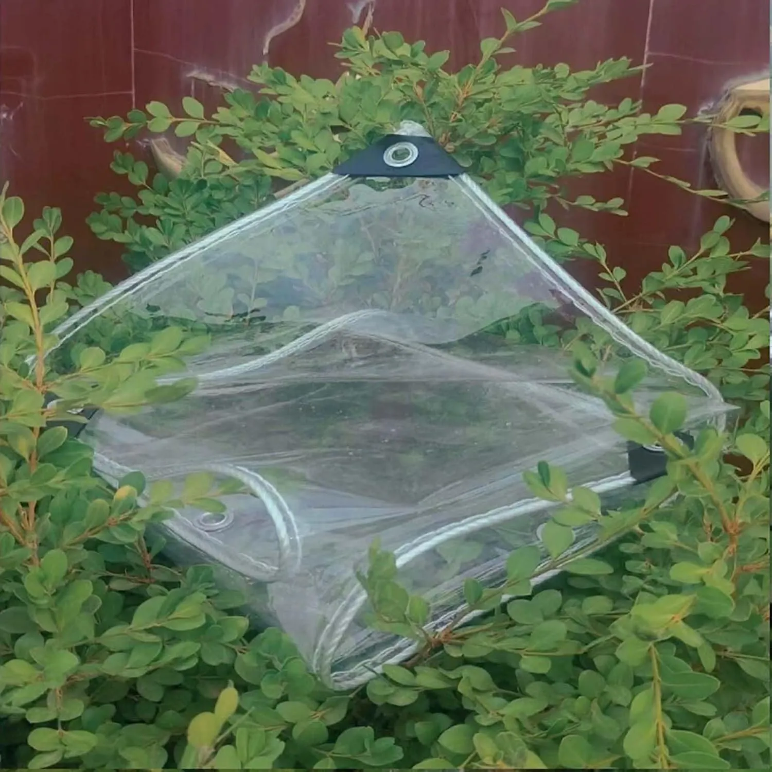 Heavy Duty PVC Waterproof Tarp 4.9x16.4ft, Clear Tarpaulin, Heavy Duty Transparent Tarpaulin, Clear Cover with Grommets for Car, Roof & Boat