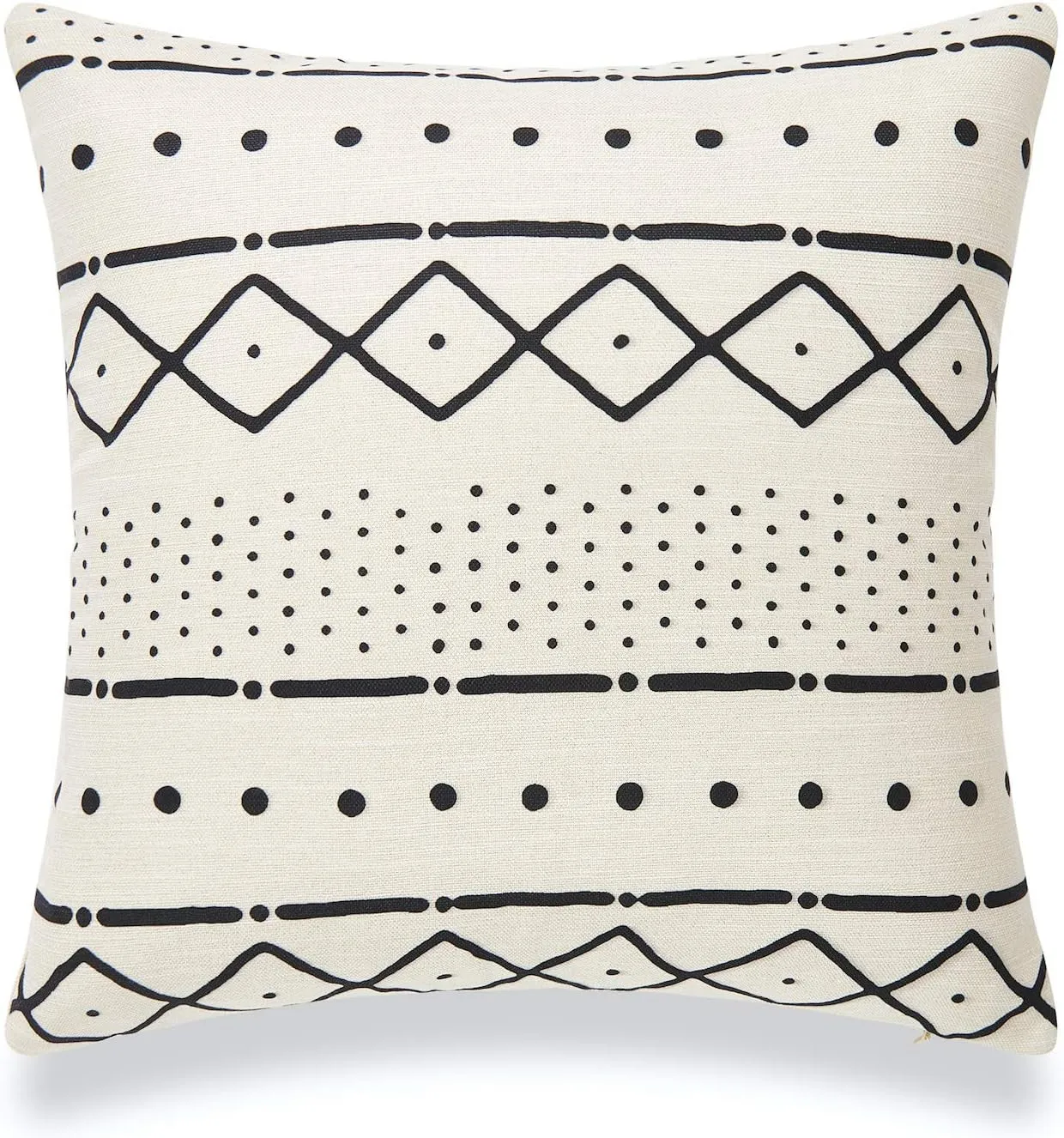 Hofdeco Decorative Throw Pillow Case African Mud Cloth Print Bogolan Pattern Heavy Weight Fabric Cushion Cover 18x18 Inches