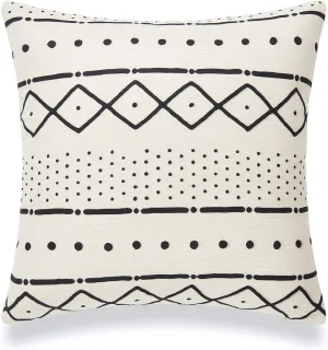 Hofdeco Decorative Throw Pillow Case African Mud Cloth Print Bogolan Pattern Heavy Weight Fabric Cushion Cover 18x18 Inches