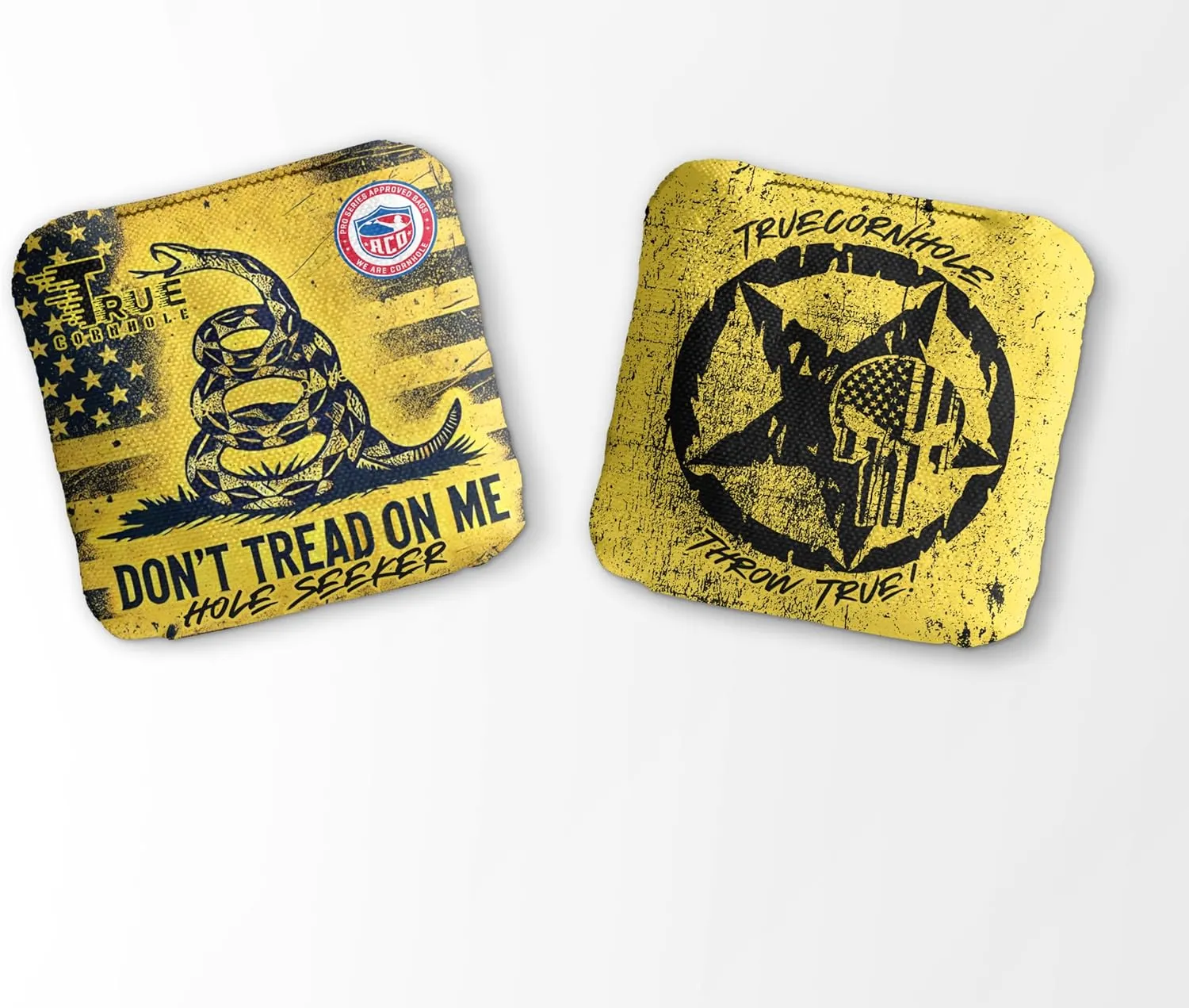Holeseeker ACO (American Cornhole Organization) Approved Professional Cornhole Bags, All Weather, Stick and Slick 3/6 Speed pro Flat disc Resin