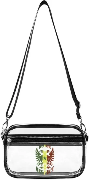 Honor and Respect Senegal Flag Clear Stadium Bag Mini Crossbody Bag Anti-Theft Side Shoulder Bags Messenger Bag Unisex