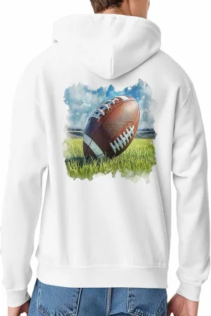 Hoodies Sweatshirt for Men, Rugby Sports Grassland Fast Color Cotton Comfortable Hoodie, Printing Men's Athletic White-S
