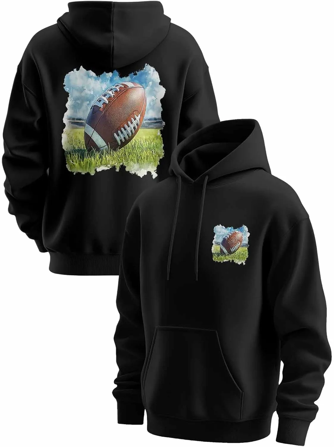 Hoodies Sweatshirt for Men, Rugby Sports Grassland Fast Color Cotton Comfortable Hoodie, Printing Men's Athletic