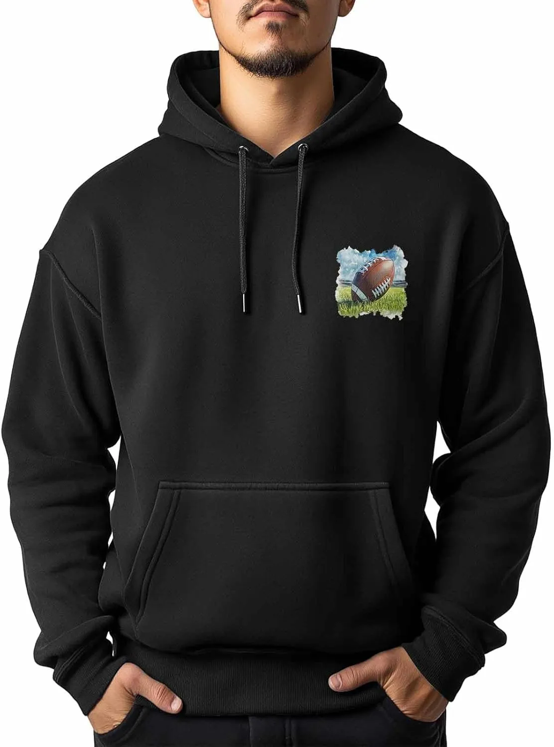 Hoodies Sweatshirt for Men, Rugby Sports Grassland Fast Color Cotton Comfortable Hoodie, Printing Men's Athletic