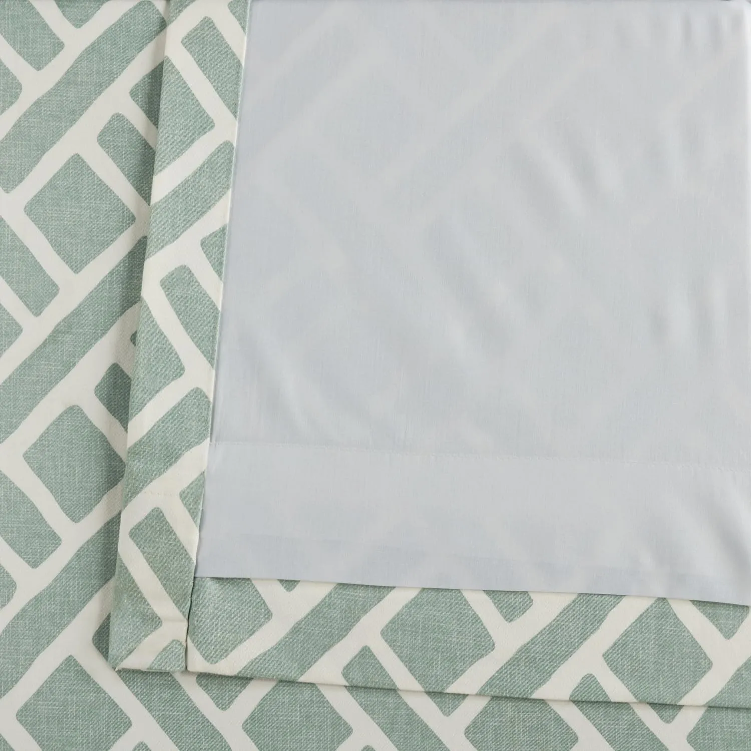 HPD Half Price Drapes Modern Geometric Printed Curtains Luxury Cotton Curtains 120 Inches Long (1 Panel) Room Darkening Curtains for Bedroom & Living Room, 50W x 120L, Crosshatch Geometrical Aqua