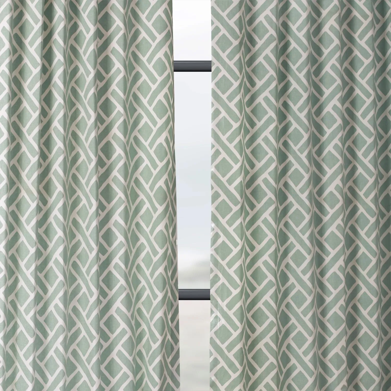 HPD Half Price Drapes Modern Geometric Printed Curtains Luxury Cotton Curtains 120 Inches Long (1 Panel) Room Darkening Curtains for Bedroom & Living Room, 50W x 120L, Crosshatch Geometrical Aqua