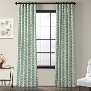 HPD Half Price Drapes Modern Geometric Printed Curtains Luxury Cotton Curtains 120 Inches Long (1 Panel) Room Darkening Curtains for Bedroom & Living Room, 50W x 120L, Crosshatch Geometrical Aqua