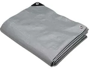 Hygrade Heavy Duty Super Cover Poly Tarp, 10 Mil, Silver/Black, 20'L X 30'W
