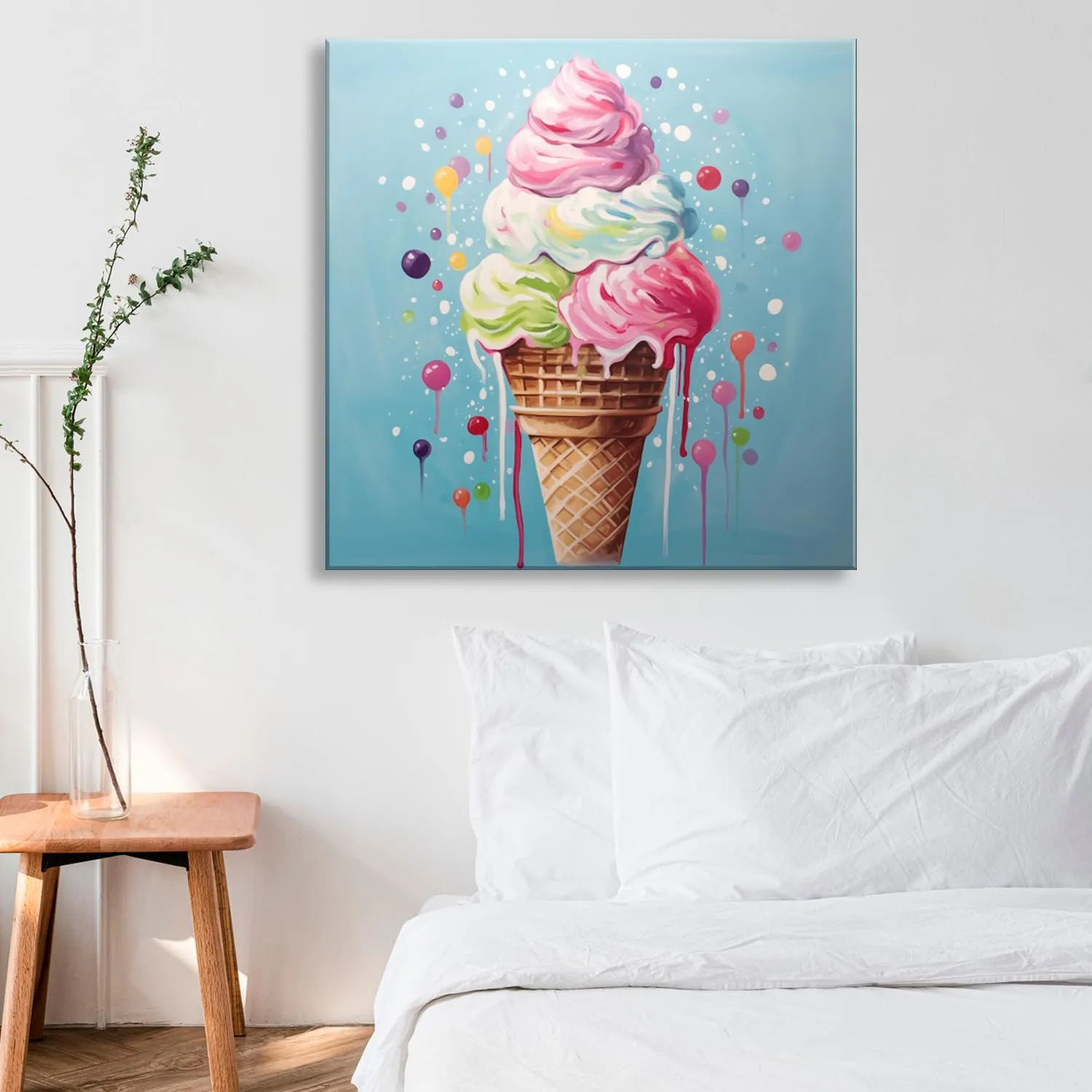 Ice Cream Printed Canvas Wall Art, Perfect for Home Decor, Gifts & Keepsakes, Ready to Hang