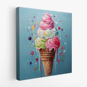 Ice Cream Printed Canvas Wall Art, Perfect for Home Decor, Gifts & Keepsakes, Ready to Hang