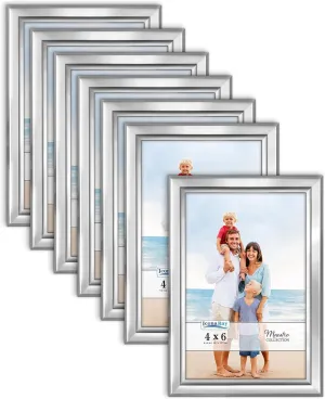 Icona Bay 4x6 Picture Frames Set (Silver, 12 Pack), Classy Contemporary Style, Maestro Collection