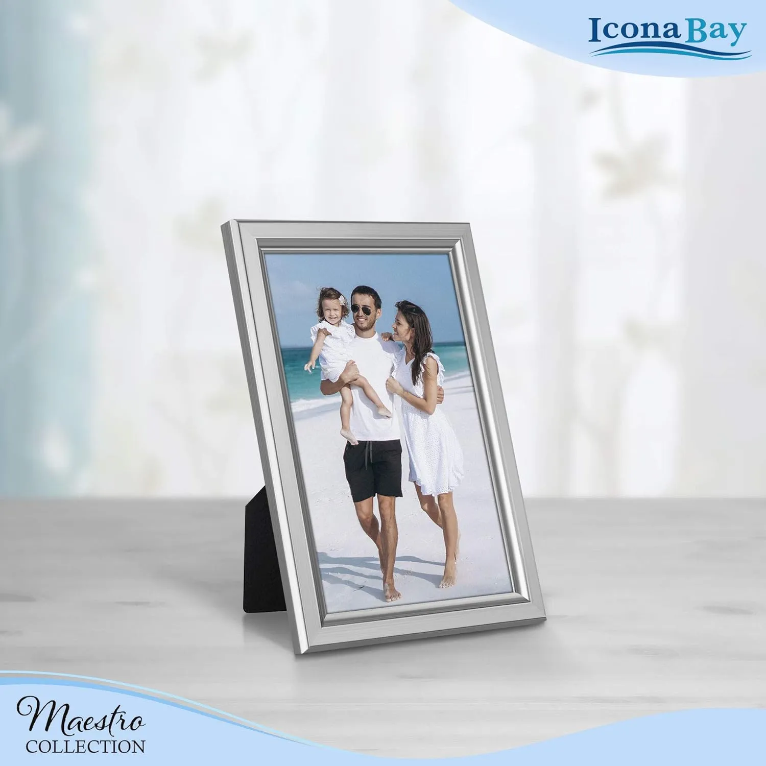 Icona Bay 4x6 Picture Frames Set (Silver, 12 Pack), Classy Contemporary Style, Maestro Collection