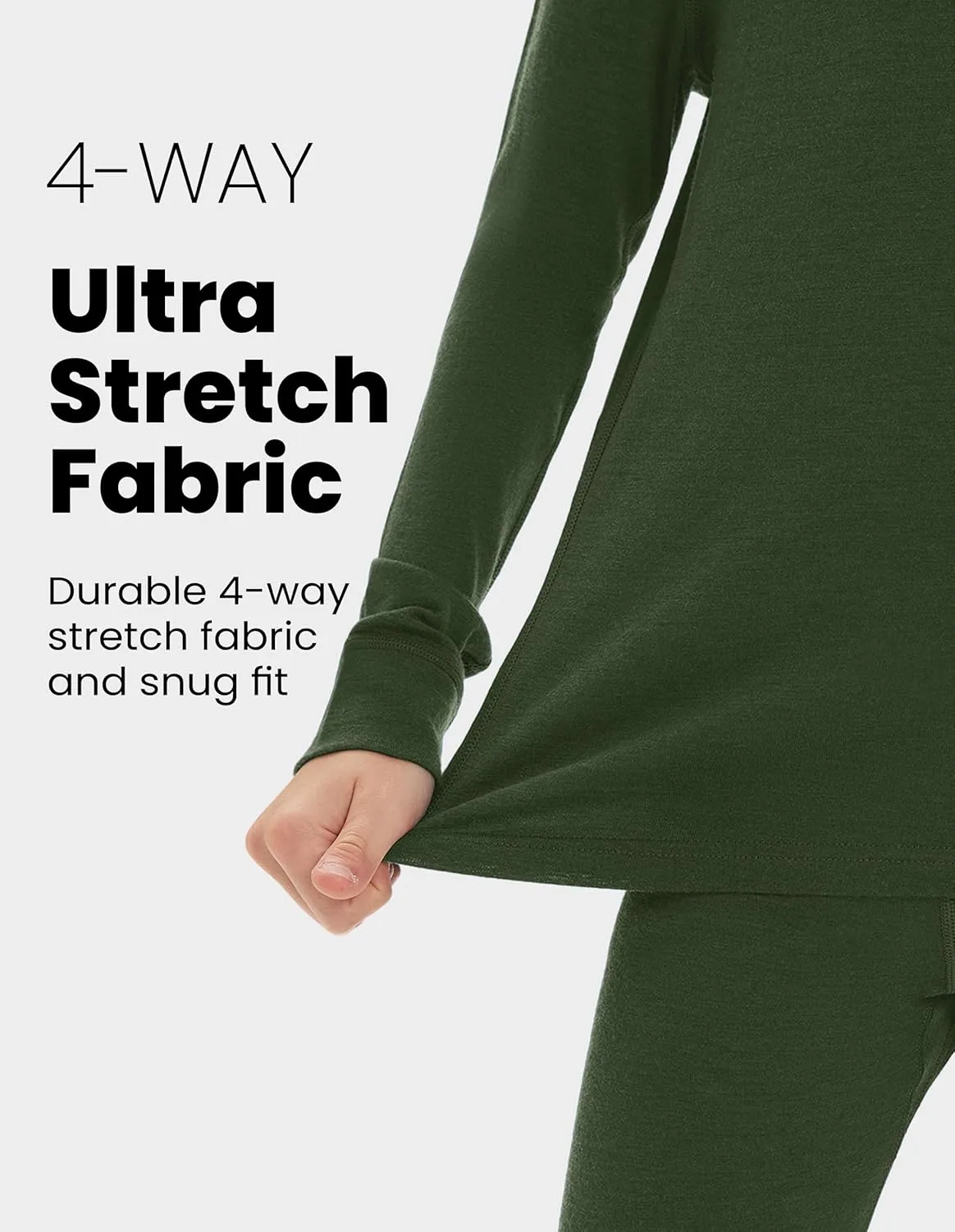Iguana Unisex Kids 100% Merino Wool Base Layer Set Thermal Underwear Sets for Girls and Boys