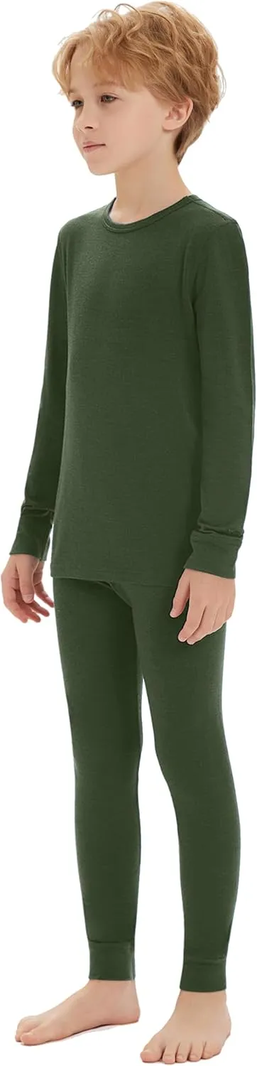 Iguana Unisex Kids 100% Merino Wool Base Layer Set Thermal Underwear Sets for Girls and Boys