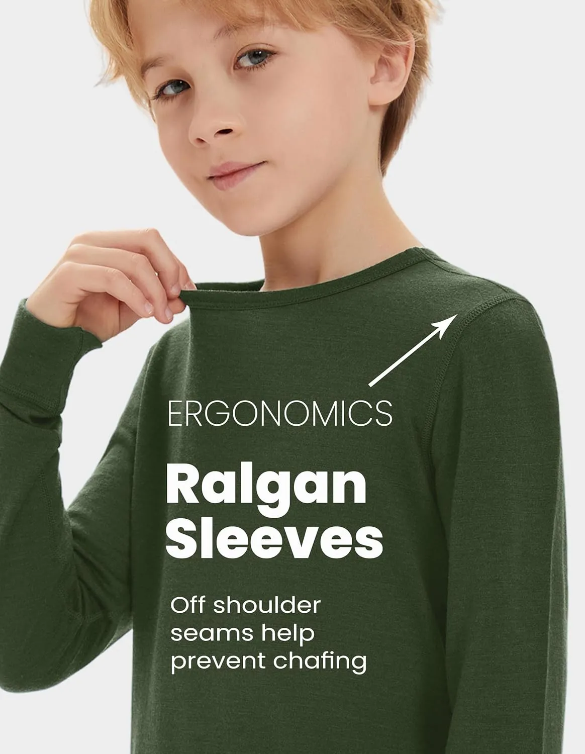 Iguana Unisex Kids 100% Merino Wool Base Layer Set Thermal Underwear Sets for Girls and Boys