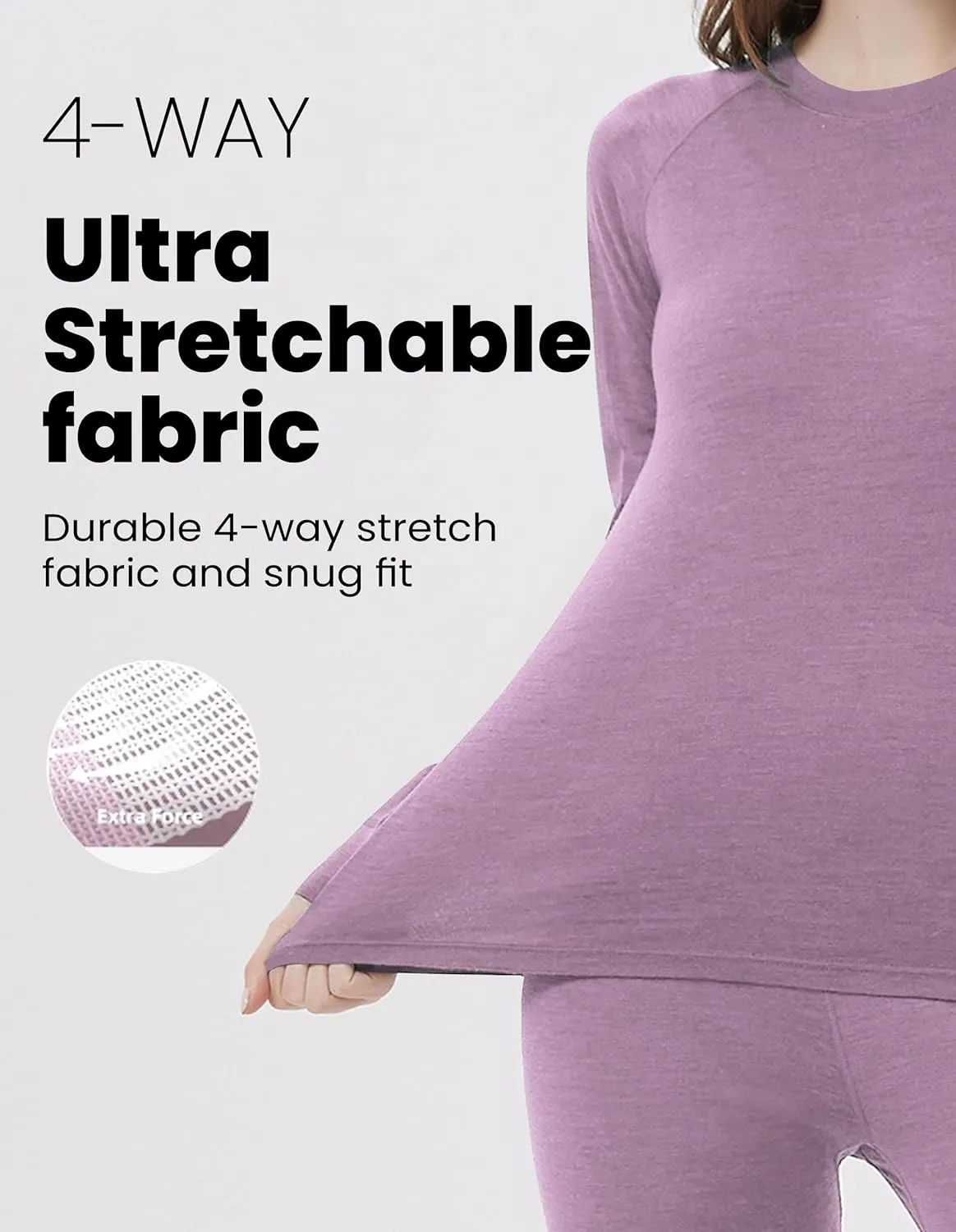 Iguana Womens 100% Merino Wool Base Layer Sets for Ski Lightweight Thermal Underwear