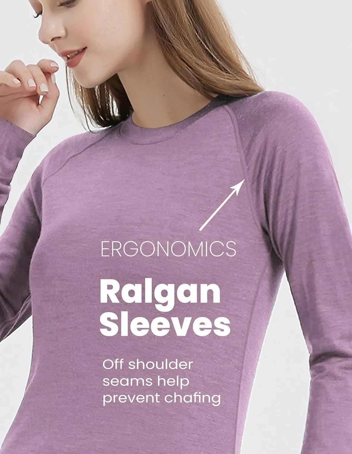 Iguana Womens 100% Merino Wool Base Layer Sets for Ski Lightweight Thermal Underwear