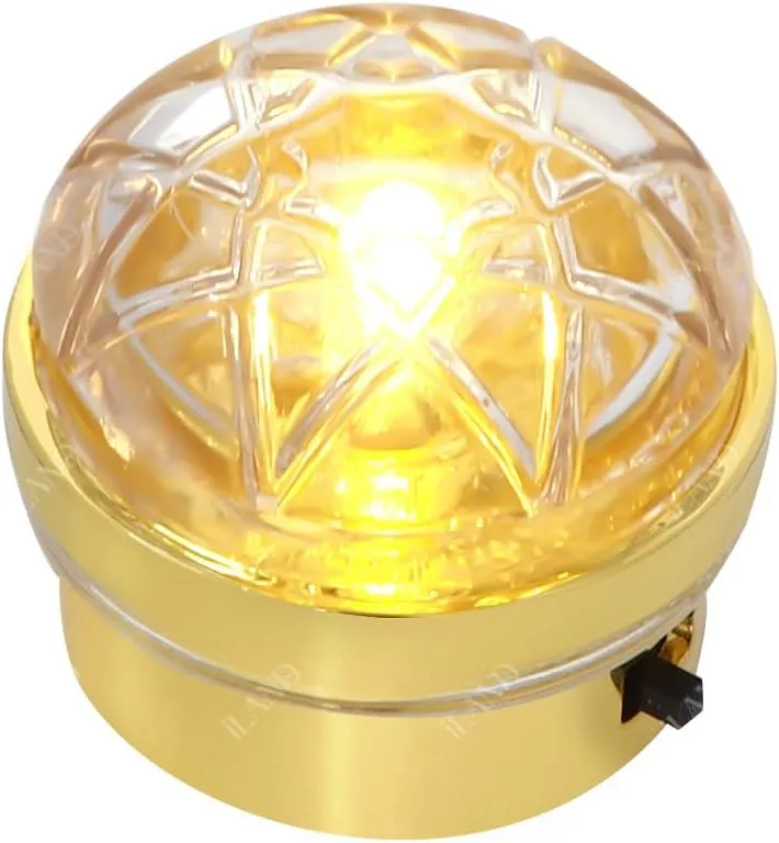 iLAND 1:12 Scale Accessories of Dollhouse Lights, Classic Miniature Lamp for Dollhouse Decoration, Elegant Celestial Gold Ceiling Lamp w/Battery
